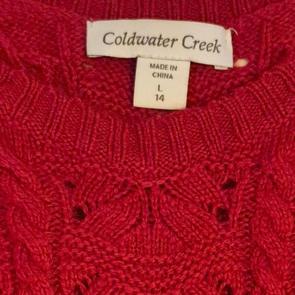 Pretty Red Sweater , size L/14. Thick knit. - Picture 3 of 5